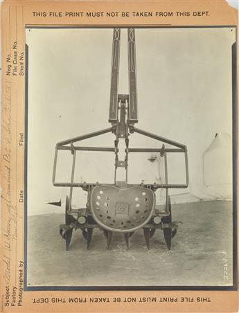 (FARMING INDUSTRY--JOHN DEERE TRACTOR COMPANY) A large group of 90 individually mounted and annotated photographs depicting components